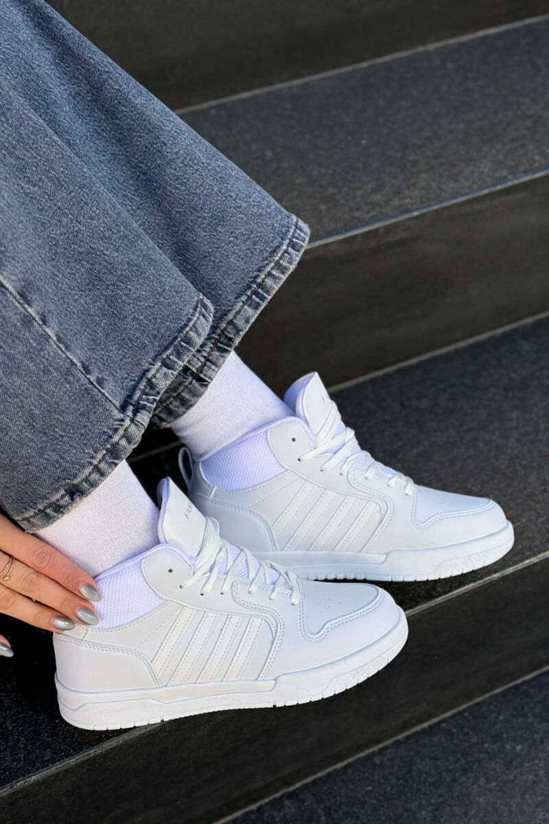 FOUR STRIPES HIGH TOP WOMEN SNEAKERS WHITE-E BARDHE - 1