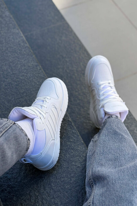 FOUR STRIPES HIGH TOP WOMEN SNEAKERS WHITE-E BARDHE - 4