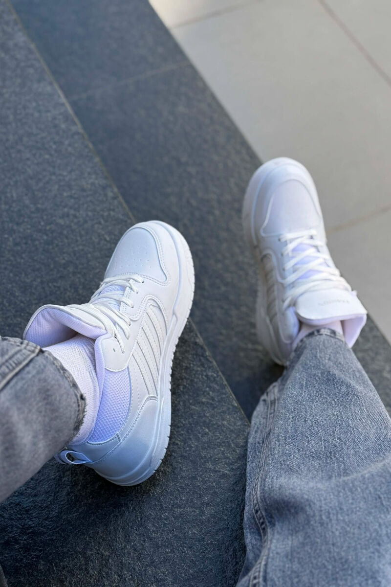 FOUR STRIPES HIGH TOP WOMEN SNEAKERS WHITE-E BARDHE - 4