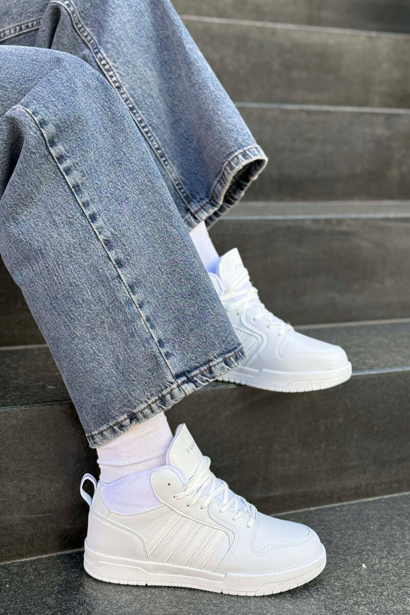 FOUR STRIPES HIGH TOP WOMEN SNEAKERS WHITE-E BARDHE - 7