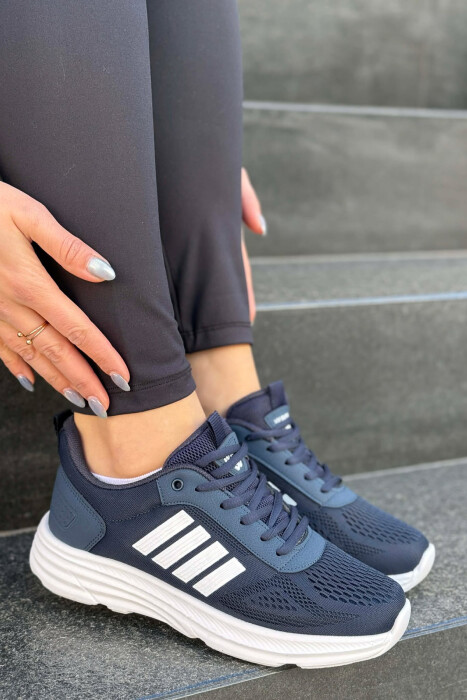 FOUR STRIPES PLATFORM SIMPLE WOMEN SNEAKERS BLUE-WHITE/BLBA - 1