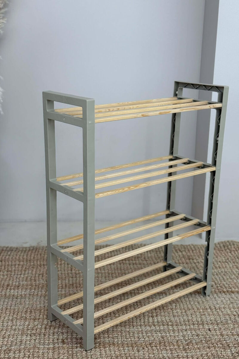 FOUR TIER WOODEN SHOES SHELF BEIGE/BEZHE - 4