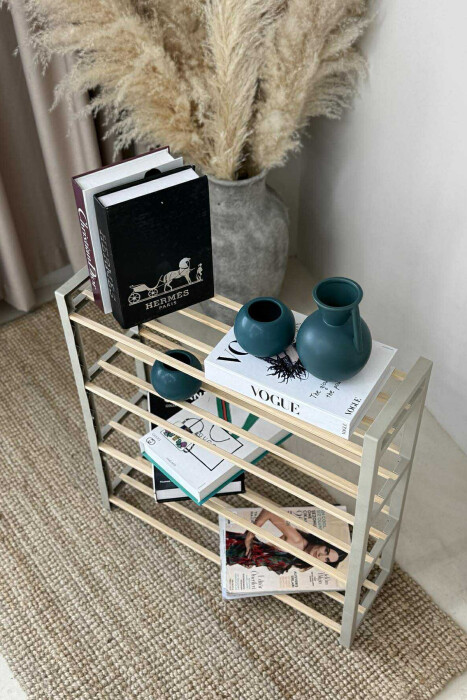 FOUR TIER WOODEN SHOES SHELF BEIGE/BEZHE - 6