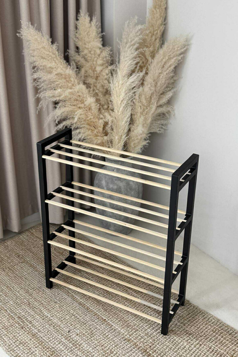 FOUR TIER WOODEN SHOES SHELF BLACK/ E ZEZE - 3