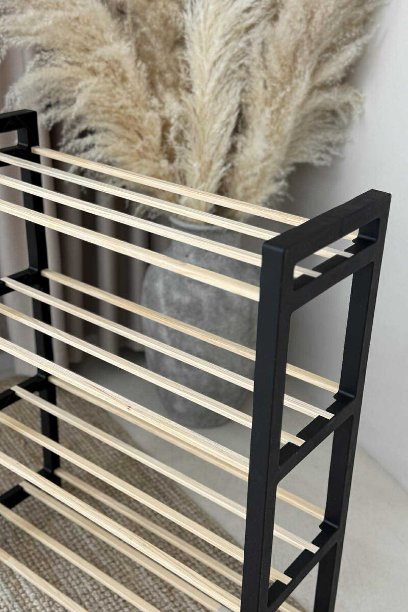 FOUR TIER WOODEN SHOES SHELF BLACK/ E ZEZE - 6