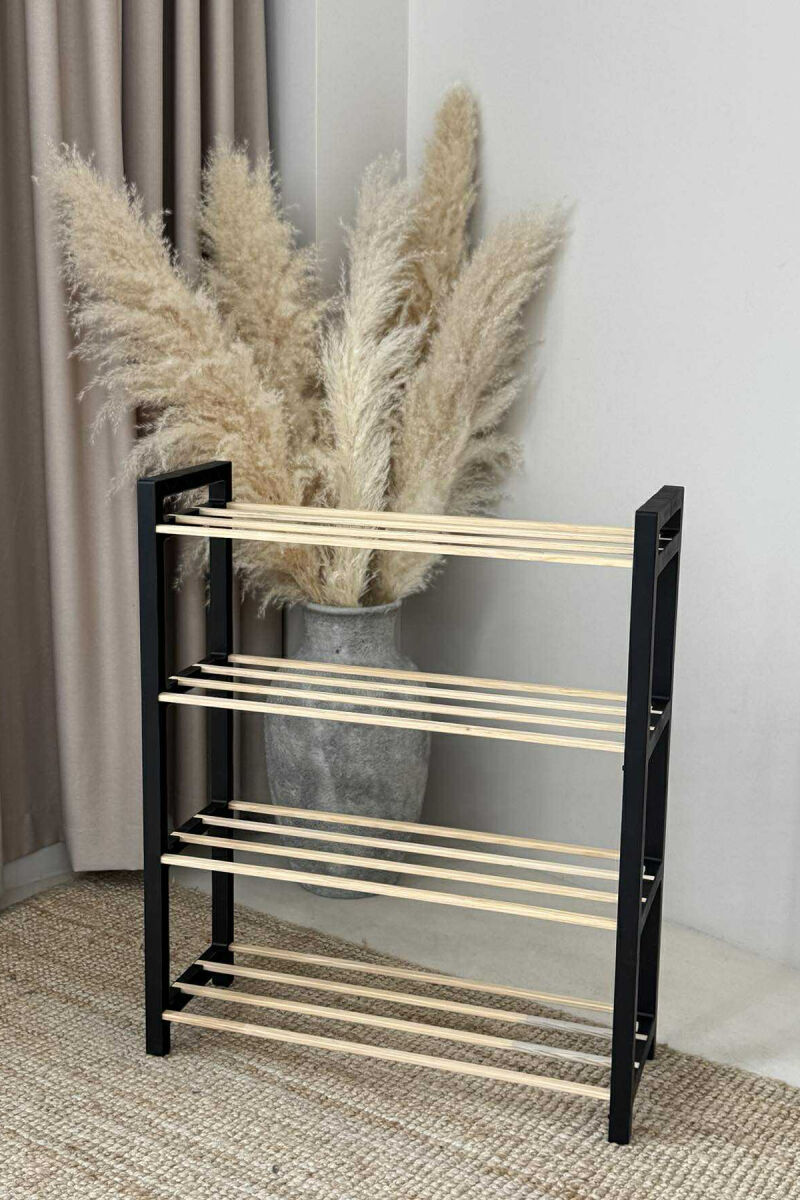FOUR TIER WOODEN SHOES SHELF BLACK/ E ZEZE - 7