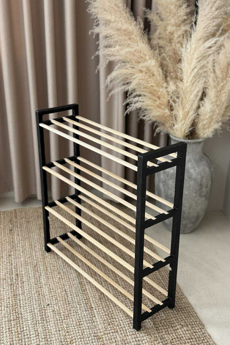 FOUR TIER WOODEN SHOES SHELF BLACK/ E ZEZE - 5