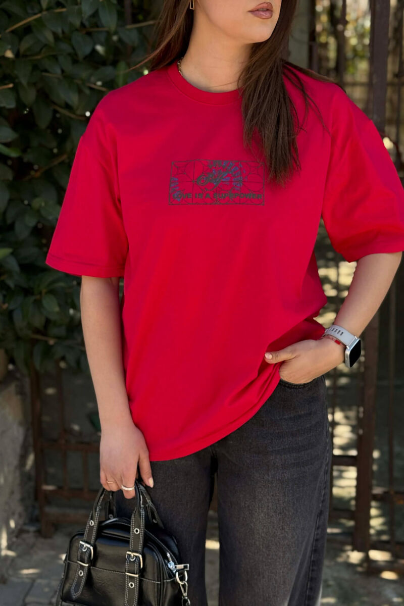 FRONT & BACK IMAGE WOMAN T-SHIRT +6 PAIR SOCKS RED/E KUQE - 2