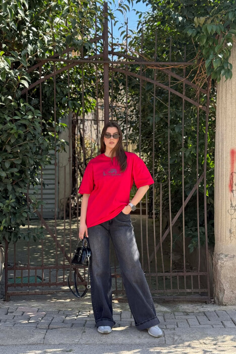 FRONT & BACK IMAGE WOMAN T-SHIRT +6 PAIR SOCKS RED/E KUQE - 3