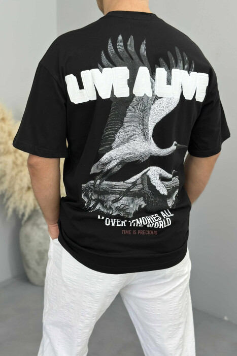 FRONT & BACK IMAGE WRITTINGS MEN T-SHIRT BLACK/ E ZEZE - 4