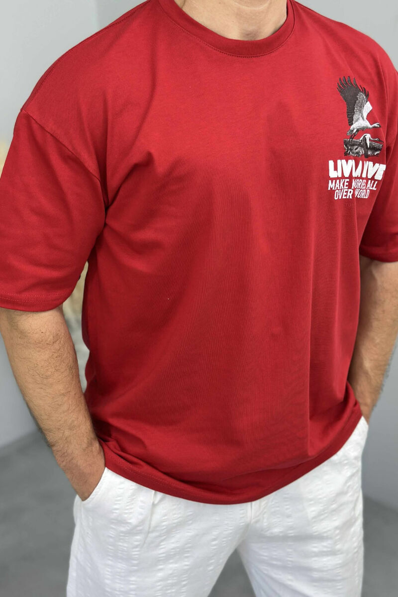 FRONT & BACK IMAGE WRITTINGS MEN T-SHIRT RED/E KUQE - 3