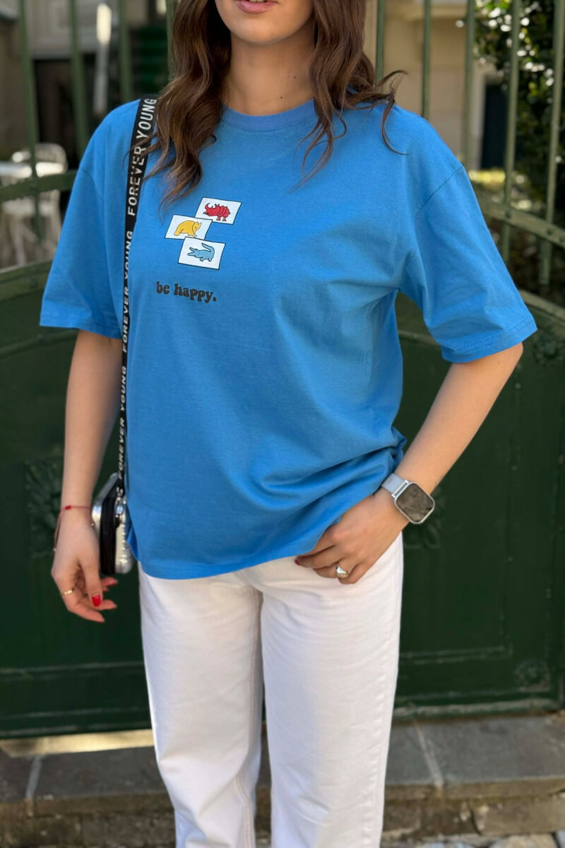 FRONT & BACK IMAGES WOMAN T-SHIRT+ 6 PAIR OF SOCKS BLUE/BLU - 3