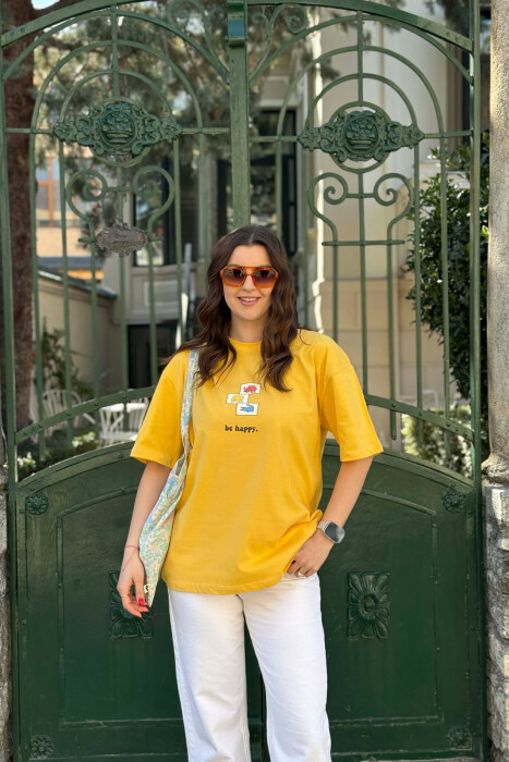 FRONT & BACK IMAGES WOMAN T-SHIRT+ 6 PAIR OF SOCKS YELLOW/E VERDHE - KLAUDIO FASHION