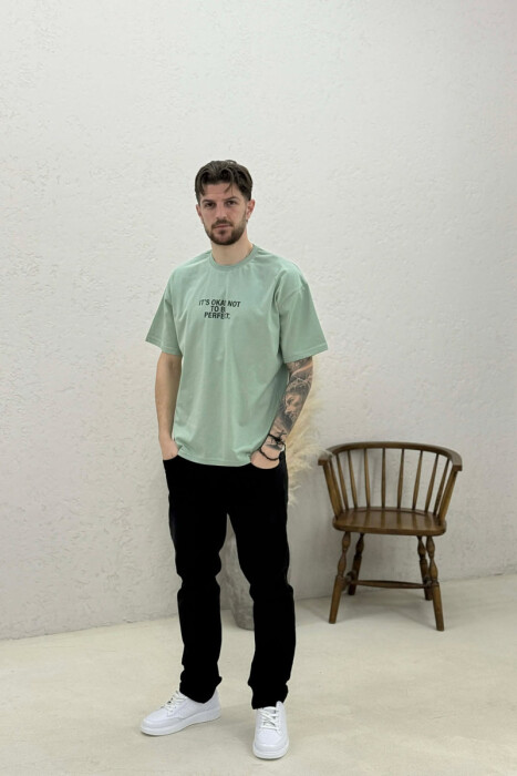 FRONT & BACK WRITTINGS MEN T-SHIRT MINT/MENTE - 2