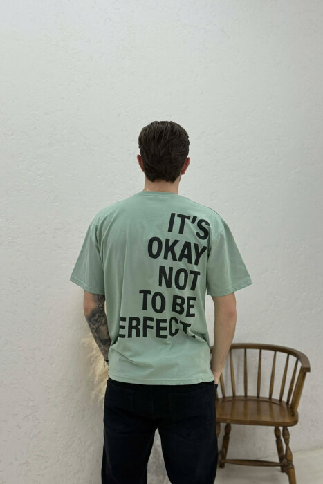 FRONT & BACK WRITTINGS MEN T-SHIRT MINT/MENTE - 4