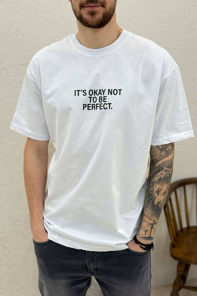 FRONT & BACK WRITTINGS MEN T-SHIRT WHITE-E BARDHE - 1