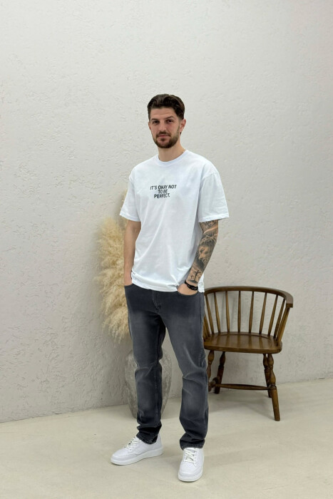 FRONT & BACK WRITTINGS MEN T-SHIRT WHITE-E BARDHE - 2