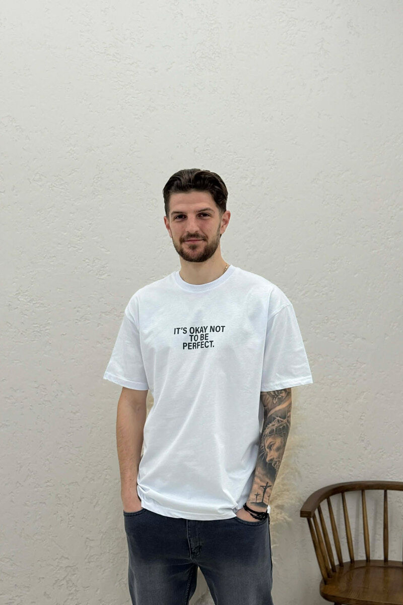 FRONT & BACK WRITTINGS MEN T-SHIRT WHITE-E BARDHE - 3