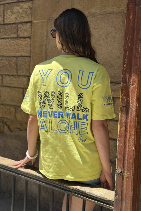 FRONT & BACK WRITTINGS WOMEN T-SHIRT NEON/NEON - 2