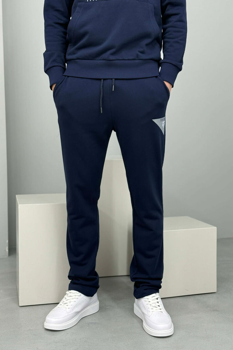 FRONT IMAGE HOODIE+SWEATPANTS MEN SET BLUE+RED/BLU-KUQE - 3