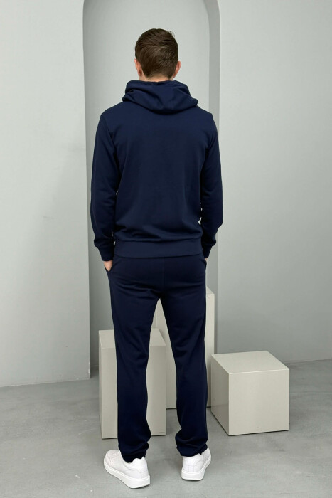 FRONT IMAGE HOODIE+SWEATPANTS MEN SET BLUE+RED/BLU-KUQE - 4