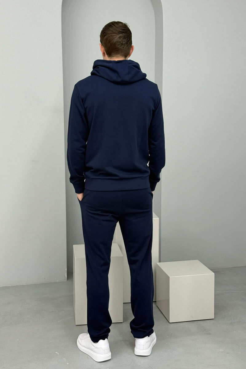 FRONT IMAGE HOODIE+SWEATPANTS MEN SET BLUE+RED/BLU-KUQE - 4