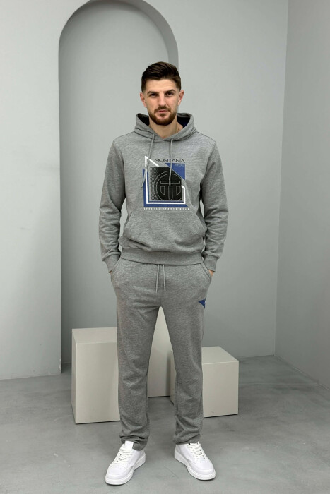 FRONT IMAGE HOODIE+SWEATPANTS MEN SET LIGHT GREY/GZ - KLAUDIO FASHION