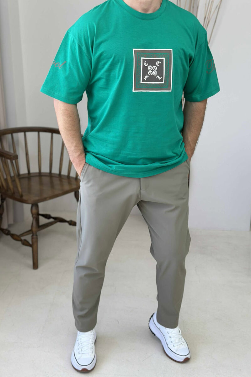 FRONT IMAGE SIMPLE MEN T-SHIRT GREEN/JESHILE - 1