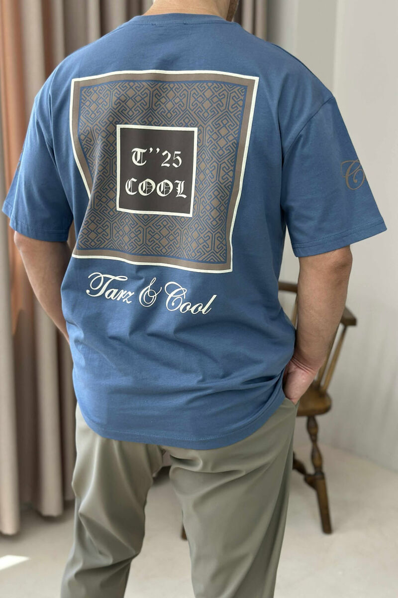 FRONT IMAGE SIMPLE MEN T-SHIRT LIGHTBLUE/BZ - 3