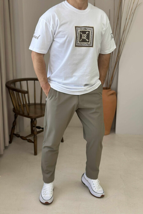 FRONT IMAGE SIMPLE MEN T-SHIRT WHITE-E BARDHE - 2