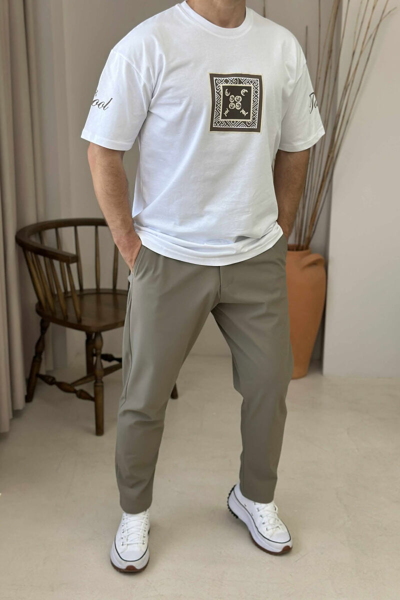 FRONT IMAGE SIMPLE MEN T-SHIRT WHITE-E BARDHE - 2