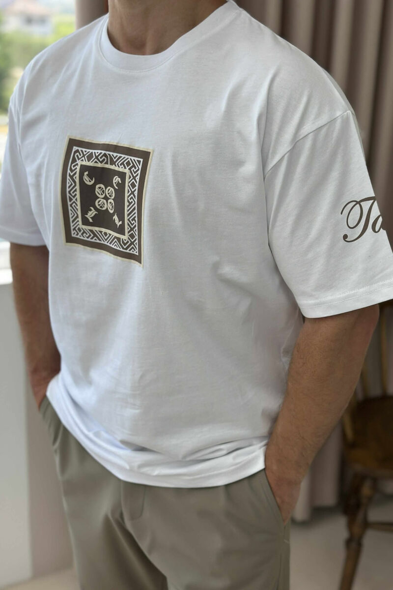 FRONT IMAGE SIMPLE MEN T-SHIRT WHITE-E BARDHE - 3