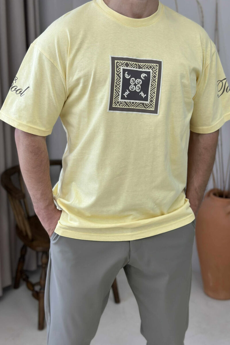 FRONT IMAGE SIMPLE MEN T-SHIRT YELLOW/E VERDHE - 1