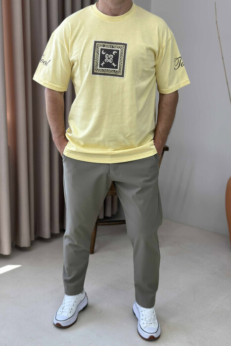 FRONT IMAGE SIMPLE MEN T-SHIRT YELLOW/E VERDHE - 2
