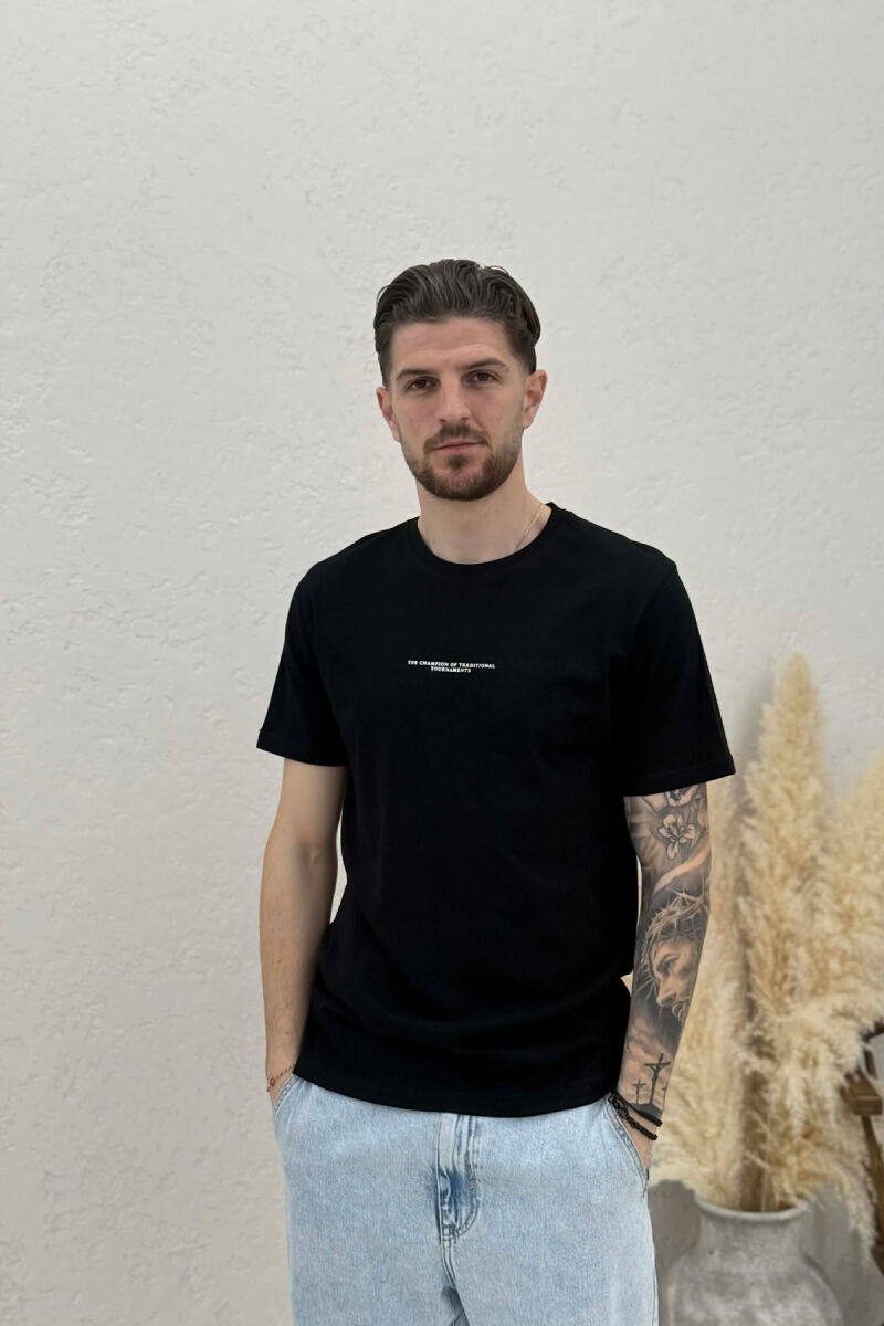 FRONT LITTLE WRITTINGS MEN T-SHIRT BLACK/ E ZEZE - 1