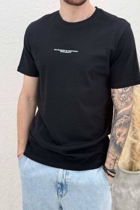 FRONT LITTLE WRITTINGS MEN T-SHIRT BLACK/ E ZEZE - 2