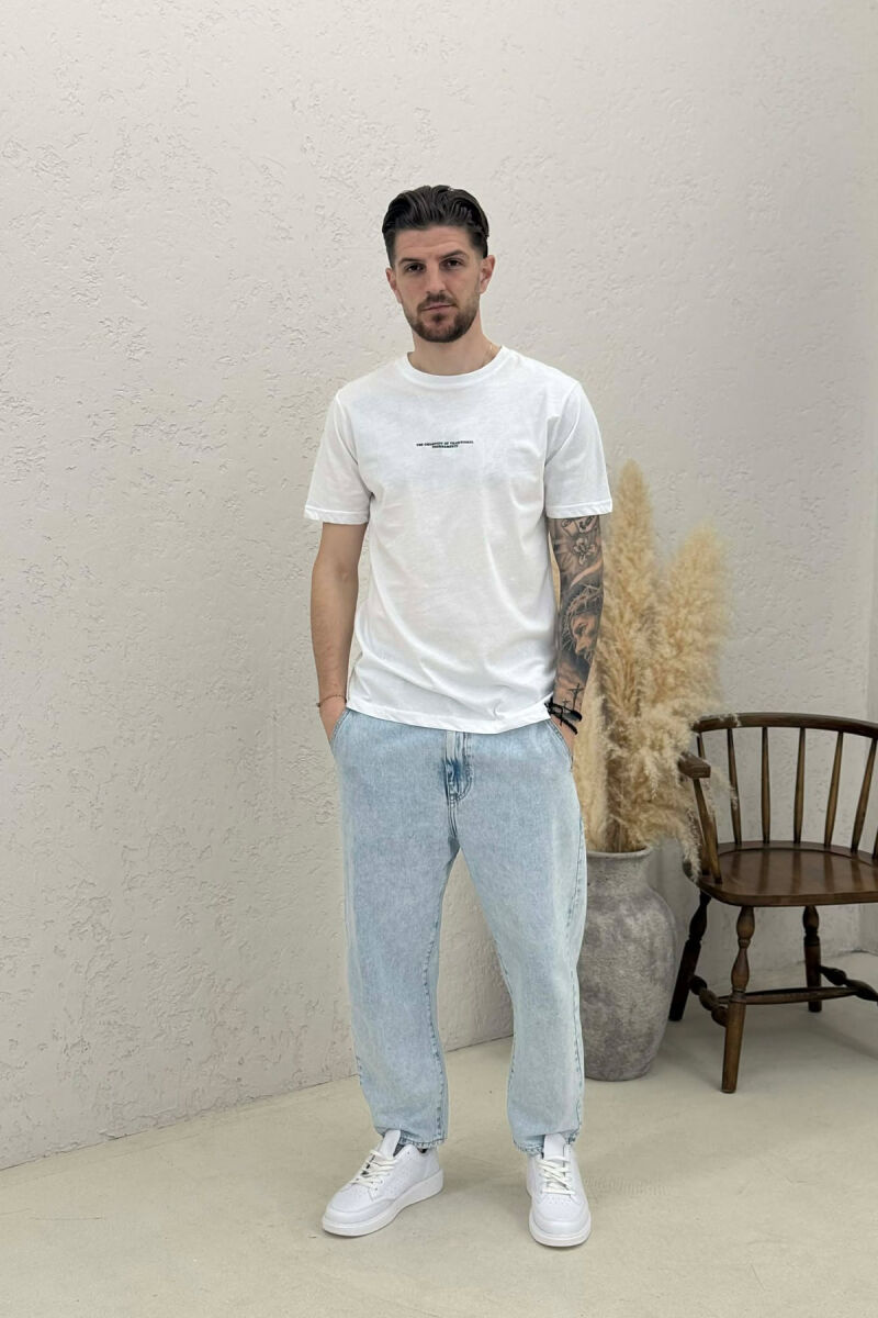 FRONT LITTLE WRITTINGS MEN T-SHIRT WHITE-E BARDHE - 3