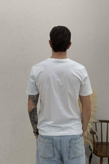 FRONT LITTLE WRITTINGS MEN T-SHIRT WHITE-E BARDHE - 4