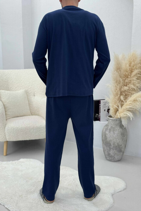 FRONT LOGO SWEATSHIRT+SWEATPANTS MEN PYJAMAS BLUE/BLU - 4