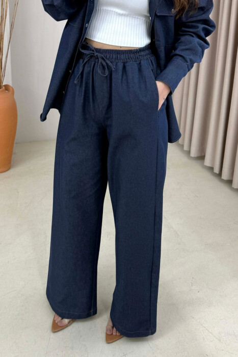 FRONT POCKET SHIRT + TROUSERS WOMAN SET BLUE/BLU - 3