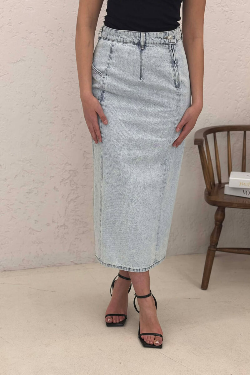 TWO POCKETS DENIM WOMEN SKIRT LIGHTBLUE/BZ - 2