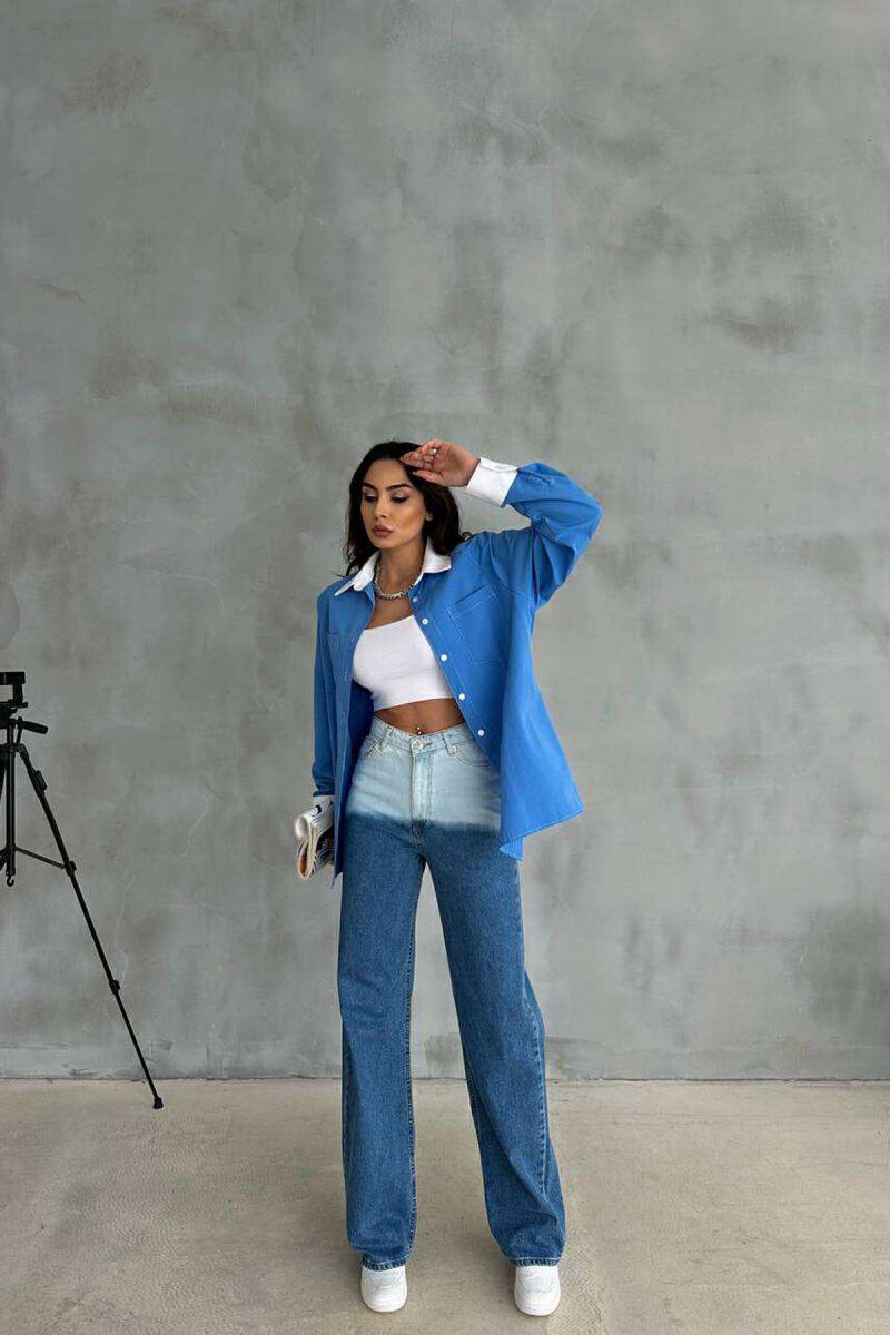 FRONT POCKETS WOMAN SHIRT BLUE/BLU - 2