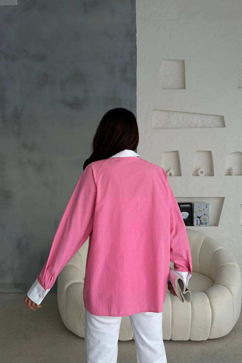 FRONT POCKETS WOMAN SHIRT PINK/ROZE - 3