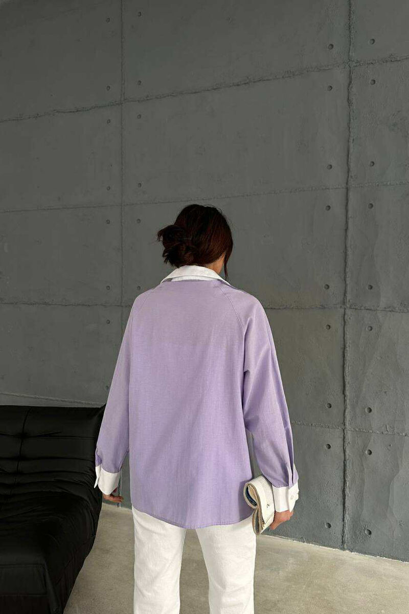 FRONT POCKETS WOMAN SHIRT PURPLE/LEJLA - 3