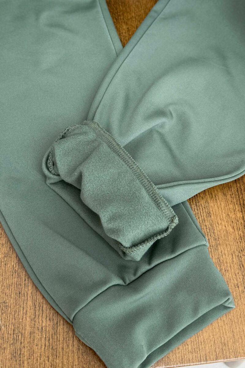 FRONT WRITTING HOODIE + SWEATPANTS WOMAN SET OLIVE/ULLI - 5