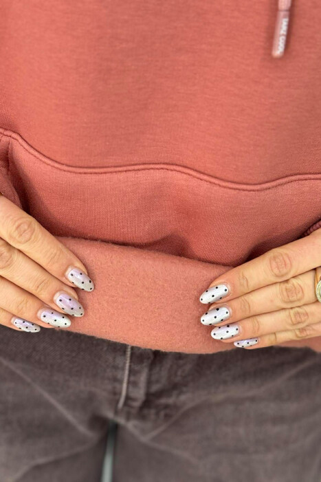 FRONT WRITTINGS & BACK DESIGN FLUFFY WOMEN HOODIE VINEGAR/UTHULL - 4