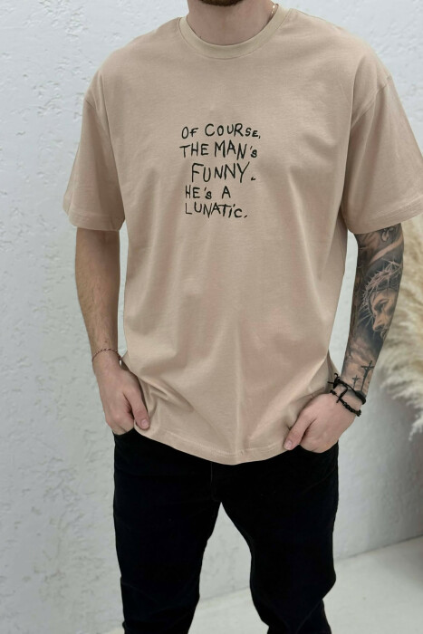 FRONT WRITTINGS BACK IMAGE MEN T-SHIRT BEIGE/BEZHE - 3