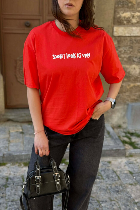 FRONT WRITTINGS & BACK IMAGE WOMAN T-SHIRT + ONE PACKET SOCKS DARK ORANGE/POE - KLAUDIO FASHION