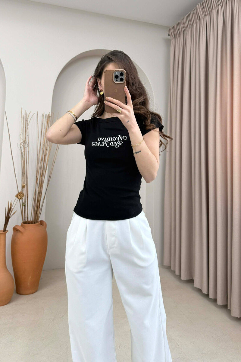 FRONT WRITTINGS WOMAN T-SHIRT BLACK/ E ZEZE - 2