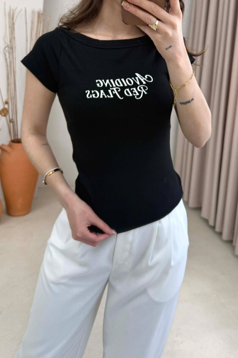 FRONT WRITTINGS WOMAN T-SHIRT BLACK/ E ZEZE - 3